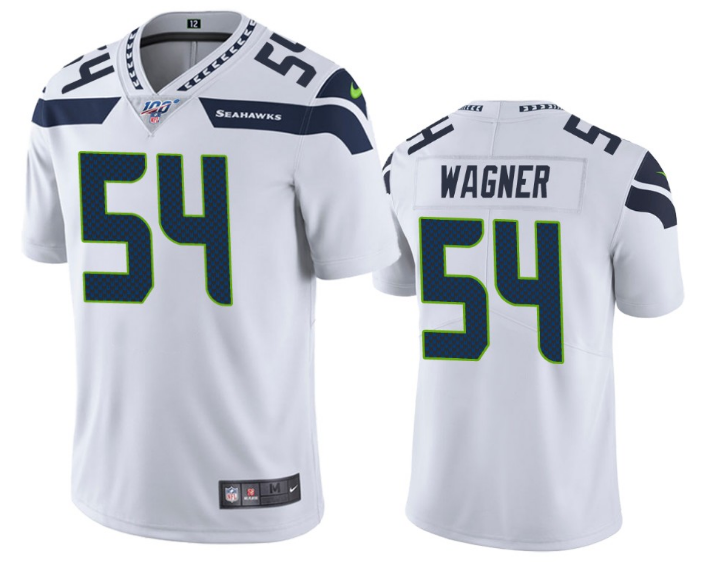Mens Seattle Seahawks #54 Bobby Wagner White 2019 100th Season Vapor Untouchable Limited Stitched NFL Jersey