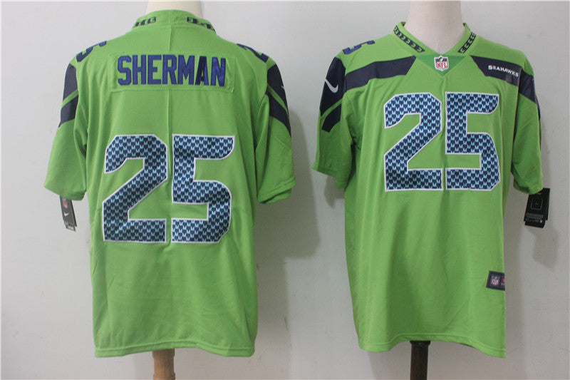 Mens Nike Seattle Seahawks #25 Richard Sherman Green Stitched NFL Vapor Untouchable Limited Jersey