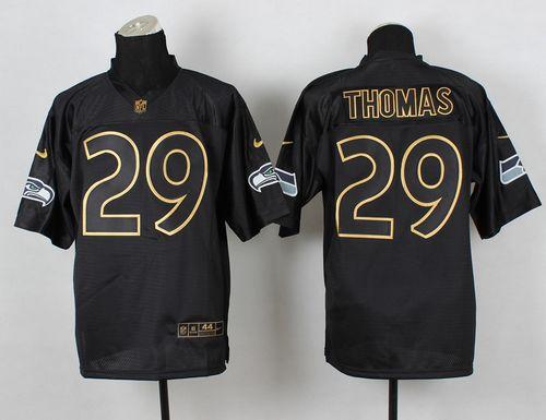 Nike Seahawks #29 Earl Thomas III Black Gold No Fashion Mens Stitched NFL Elite Jersey