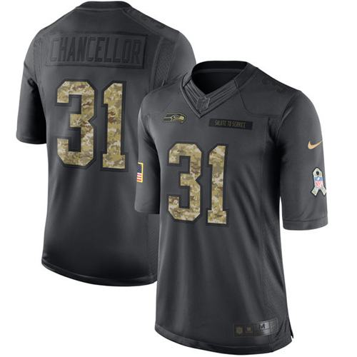 Nike Seahawks #31 Kam Chancellor Black Mens Stitched NFL Limited 2016 Salute to Service Jersey