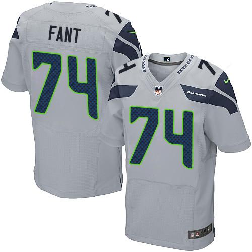 Nike Seahawks #74 George Fant Grey Alternate Mens Stitched NFL Elite Jersey