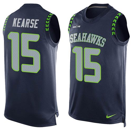 Nike Seahawks #15 Jermaine Kearse Steel Blue Team Color Mens Stitched NFL Limited Tank Top Jersey