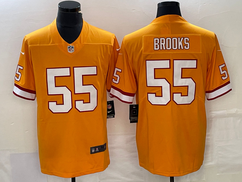 Mens Tampa Bay Buccaneers #55 Derrick Brooks Orange Vapor Untouchable Limited Stitched Jersey