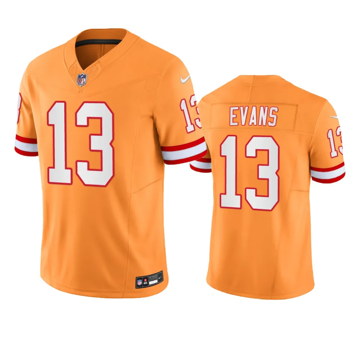 Mens Tampa Bay Buccaneers #13 Mike Evans Orange 2023 FUSE Throwback Limited Stitched Jersey