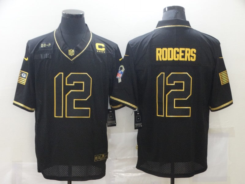 Mens Tampa Bay Buccaneers #12 Tom Brady 2020 Black/Gold Salute To Service With C Patch Limited Stitched Jersey