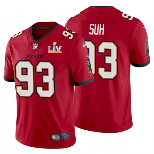 Mens Tampa Bay Buccaneers #93 Ndamukong Suh Red 2021 Super Bowl LV Limited Stitched Jersey