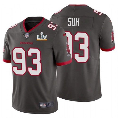 Mens Tampa Bay Buccaneers #93 Ndamukong Suh Grey 2021 Super Bowl LV Limited Stitched Jersey