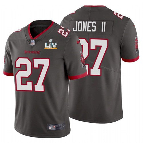 Mens Tampa Bay Buccaneers #27 Ronald Jones II Grey 2021 Super Bowl LV Limited Stitched Jersey
