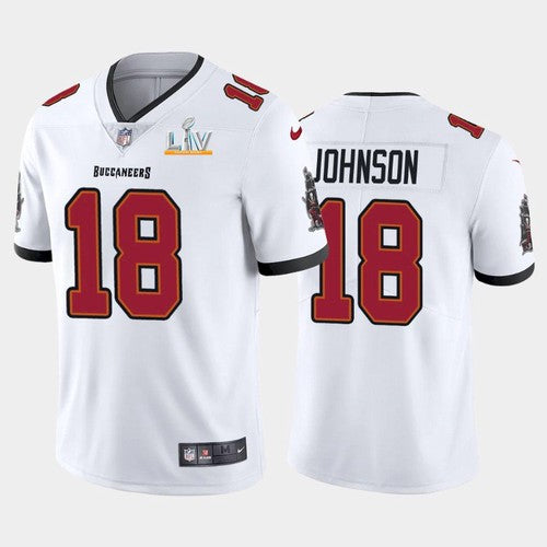 Mens Tampa Bay Buccaneers #18 Tyler Johnson White 2021 Super Bowl LV Limited Stitched Jersey
