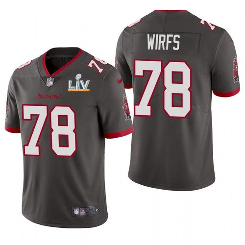 Mens Tampa Bay Buccaneers #78 Tristan Wirfs Grey 2021 Super Bowl LV Limited Stitched Jersey