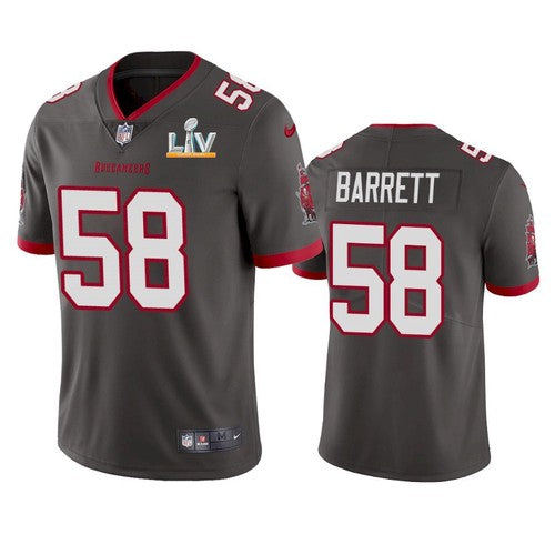 Mens Tampa Bay Buccaneers #58 Shaquil Barrett Grey 2021 Super Bowl LV Limited Stitched Jersey