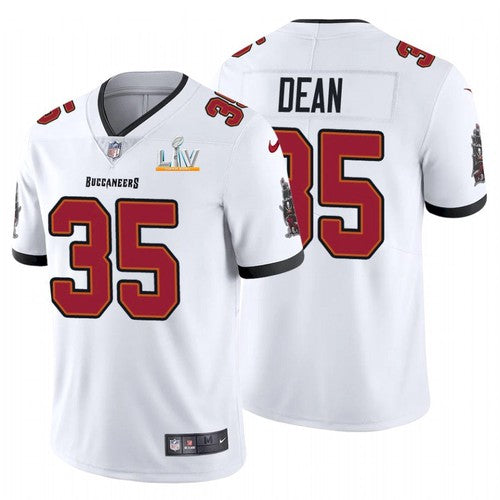 Mens Tampa Bay Buccaneers #35 Jamel Dean White 2021 Super Bowl LV Limited Stitched Jersey