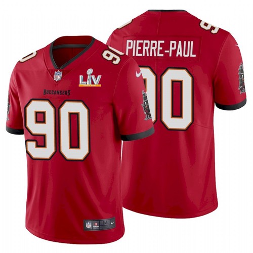 Mens Tampa Bay Buccaneers #90 Jason Pierre-Paul Red 2021 Super Bowl LV Limited Stitched Jersey