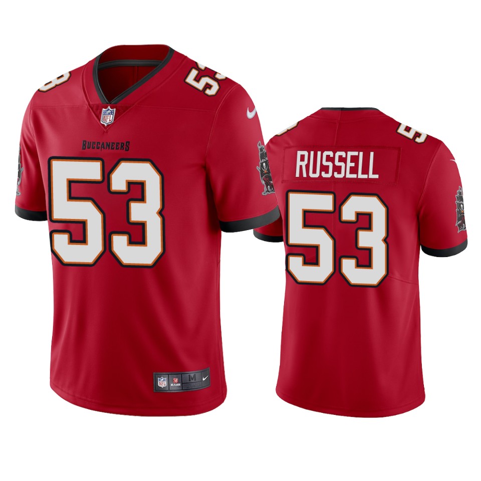Mens Tampa Bay Buccaneers #53 Chapelle Russell New Red Vapor Untouchable Limited Stitched Jersey