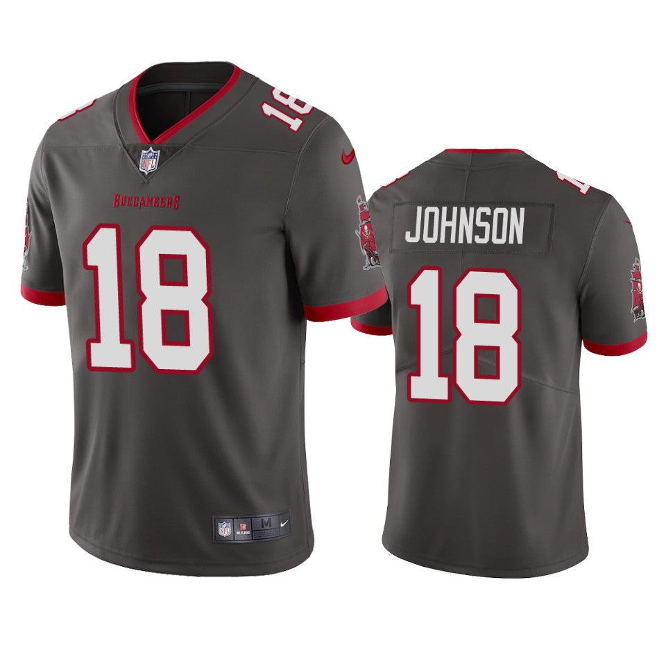 Mens Tampa Bay Buccaneers #18 Tyler Johnson New Grey Vapor Untouchable Limited Stitched Jersey