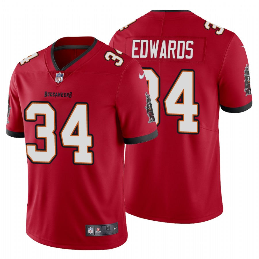Mens Tampa Bay Buccaneers #34 Mike Edwards New Red Vapor Untouchable Limited Stitched Jersey