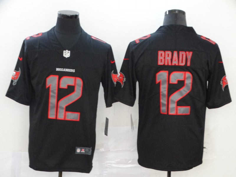 Mens Tampa Bay Buccaneers #12 Tom Brady Black Impact Limited Stitched NFL Jersey