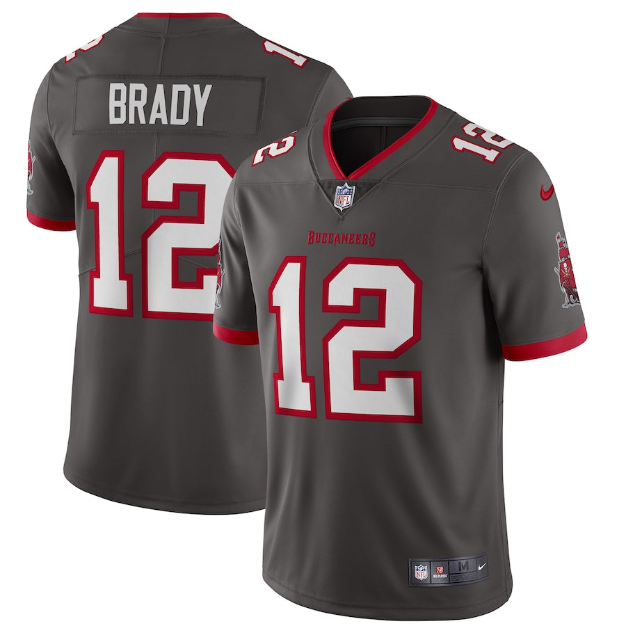 Mens Tampa Bay Buccaneers #12 Tom Brady New Grey Vapor Untouchable Limited Stitched NFL Jersey