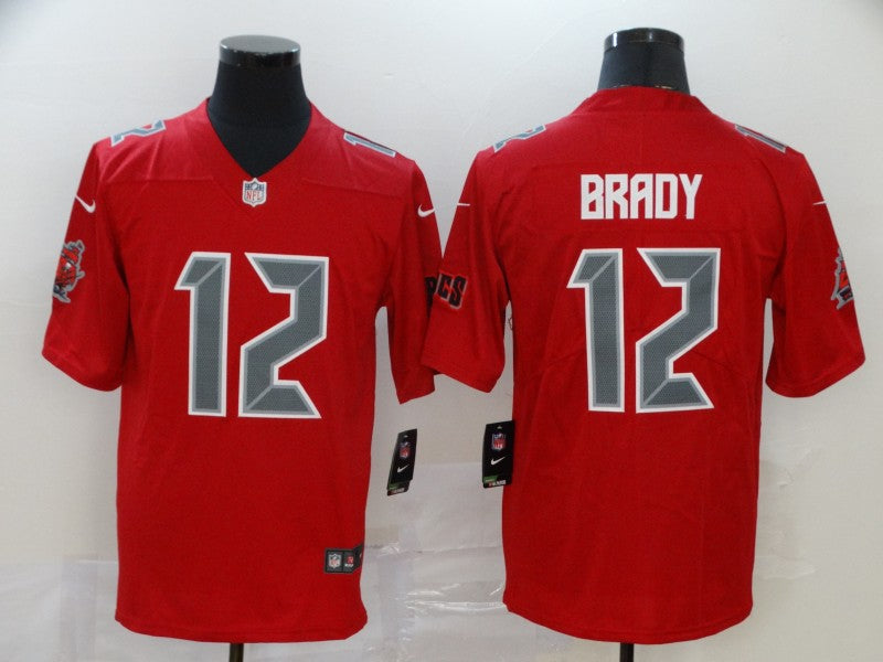 Mens Tampa Bay Buccaneers #12 Tom Brady Red Color Rush Stitched NFL Jersey