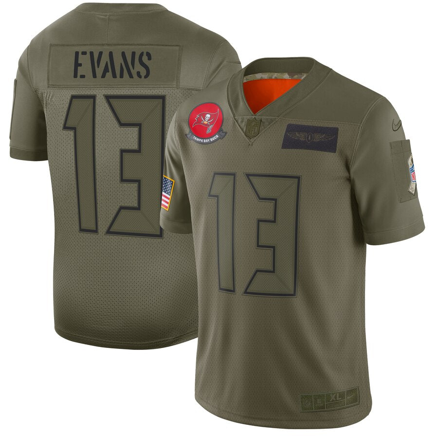 Mens Tampa Bay Buccaneers #13 Mike Evans 2019 Camo Salute To Service Limited Stitched NFL Jersey