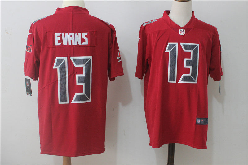 Mens Nike Tampa Bay Buccaneers #13 Mike Evans Red Stitched NFL Limited Rush Jersey