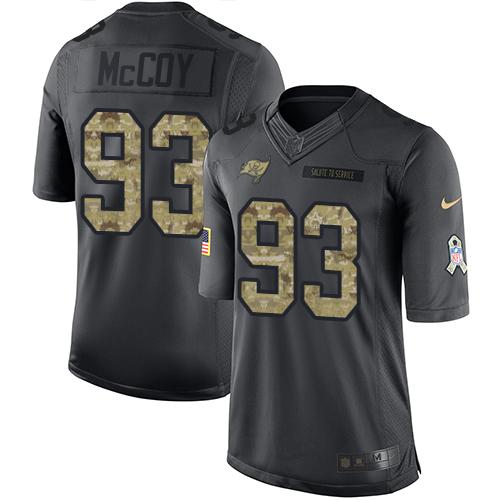Nike Buccaneers #93 Gerald McCoy Black Mens Stitched NFL Limited 2016 Salute to Service Jersey