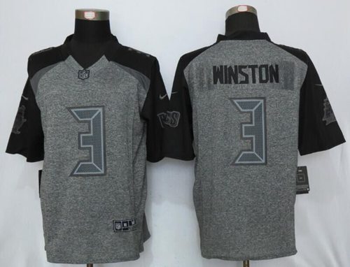 Nike Buccaneers #3 Jameis Winston Gray Mens Stitched NFL Limited Gridiron Gray Jersey