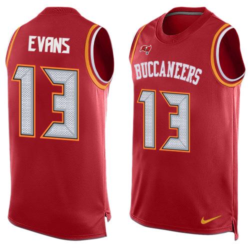 Nike Buccaneers #13 Mike Evans Red Team Color Mens Stitched NFL Limited Tank Top Jersey