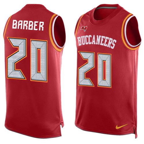 Nike Buccaneers #20 Ronde Barber Red Team Color Mens Stitched NFL Limited Tank Top Jersey