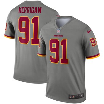 Mens Washington Redskins #91 Ryan Kerrigan Gray Inverted Legend Jersey