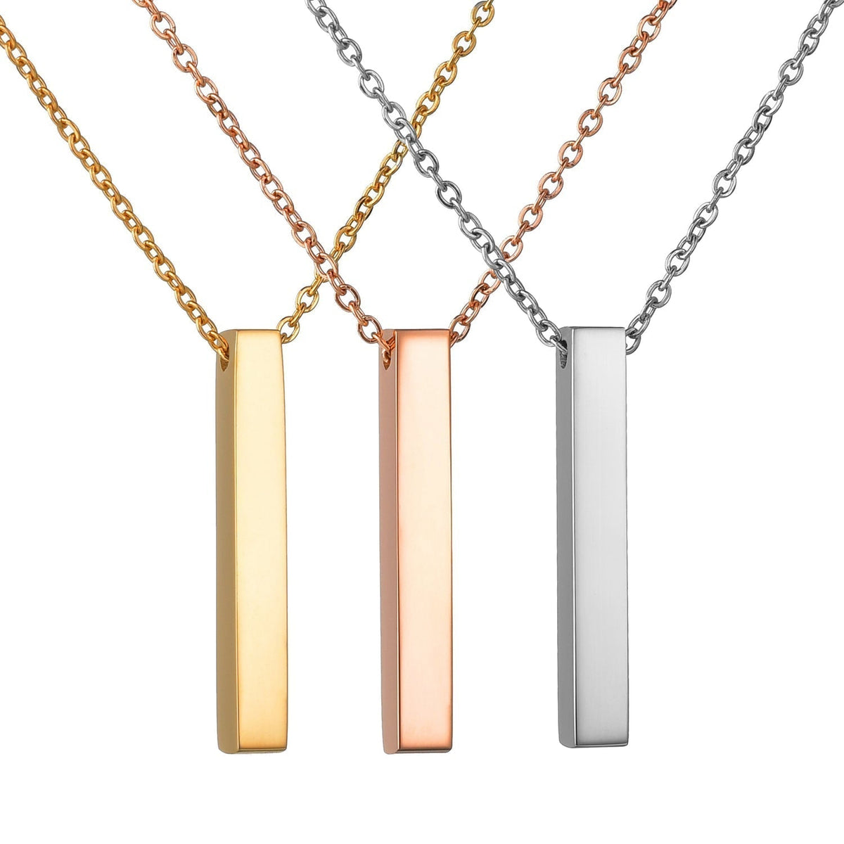 IL - Custom Engraved Square Pendant Necklace