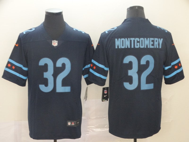 Men’s Chicago Bears David Montgomery #32 Navy Jersey City Edition