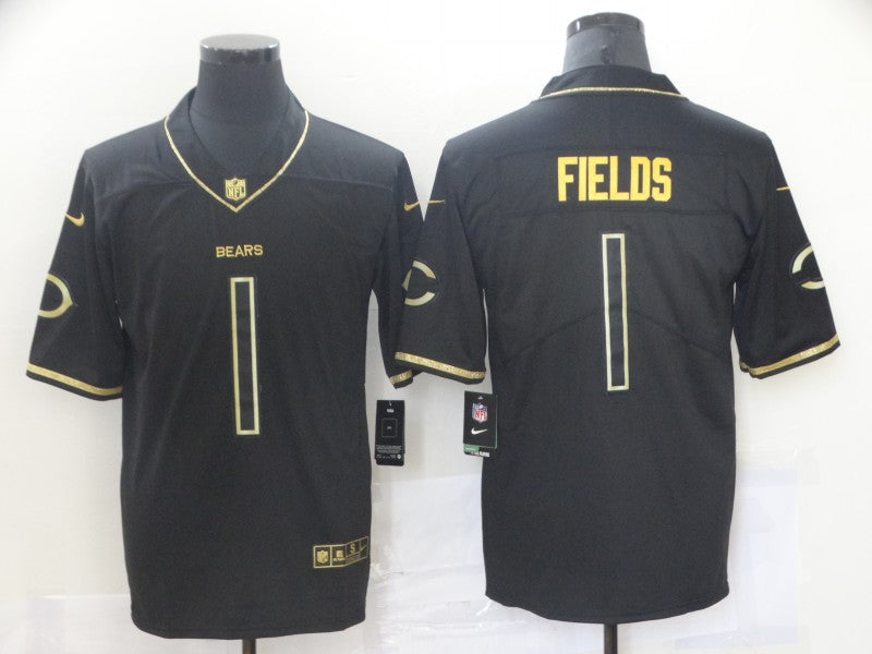 Men’s Chicago Bears Justin Fields #1 Black Jersey