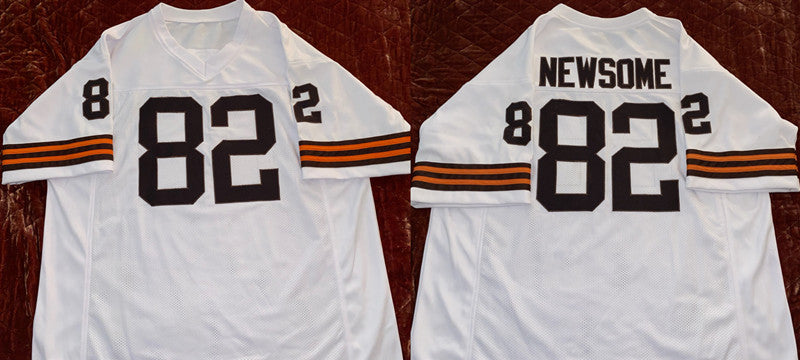 Mens Cleveland Browns #82 Ozzie Newsome White Stitched Football Jersey