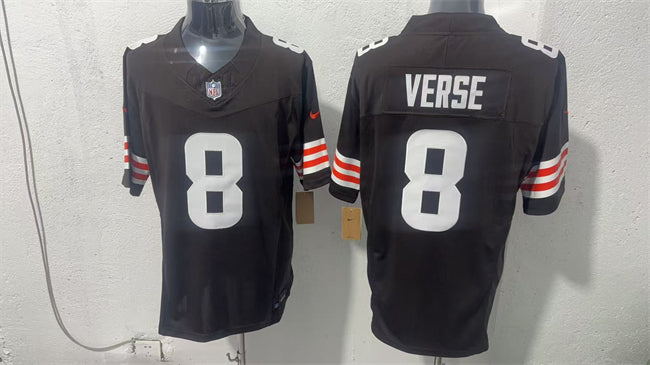 Mens Cleveland Browns #8 Jared Verse Brown 2026 Vapor Limited Stitched Football Jersey