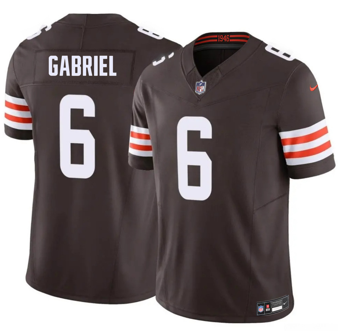 Mens Cleveland Browns #6 Dillon Gabriel Brown 2026 FUSE Vapor Limited Stitched Football Jersey