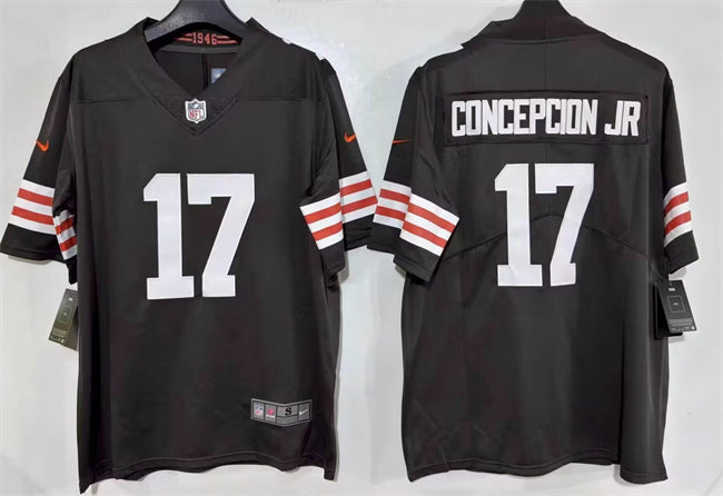 Mens Cleveland Browns #17 KC Concepcion Brown 2026 Vapor Limited Stitched Football Jersey