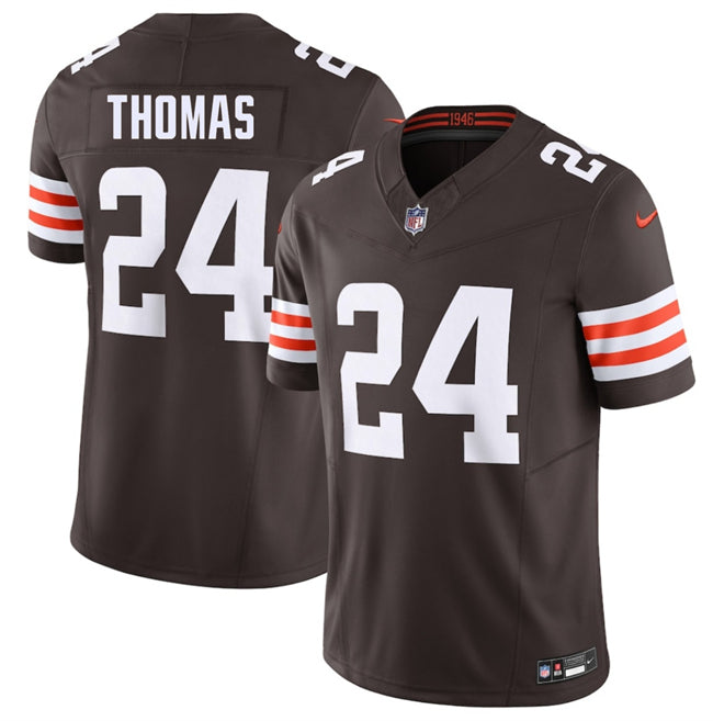 Mens Cleveland Browns #24 Daniel Thomas Brown 2026 FUSE Vapor Limited Stitched Football Jersey