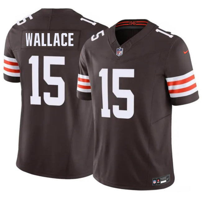 Mens Cleveland Browns #15 Tylan Wallace Brown 2026 FUSE Vapor Limited Stitched Football Jersey