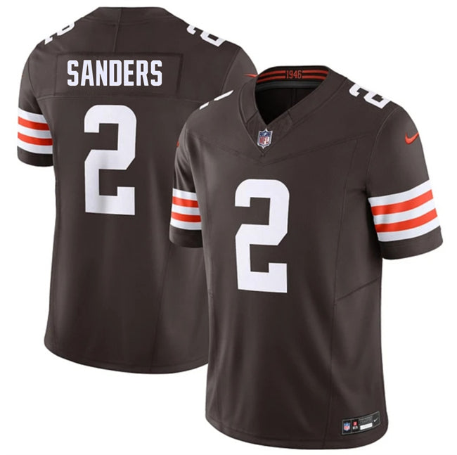 Mens Cleveland Browns #2 Shedeur Sanders Brown 2026 FUSE Vapor Limited Stitched Football Jersey