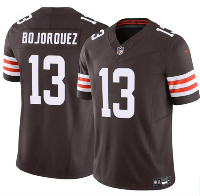 Mens Cleveland Browns #13 Corey Bojorquez Brown FUSE Vapor Limited Stitched Football Jersey