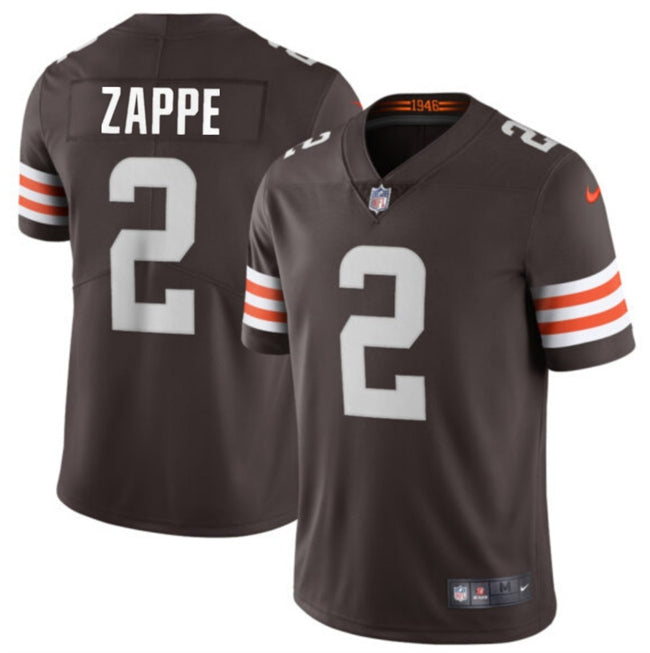 Mens Cleveland Browns #2 Bailey Zappe Brown Vapor Limited Stitched Football Jersey