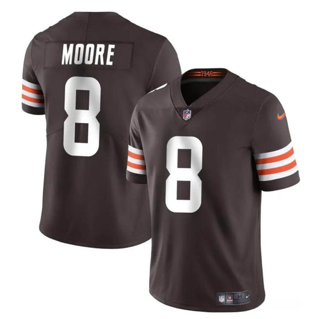 Mens Cleveland Browns #8 Elijah Moore Brown Vapor Limited Stitched Football Jersey