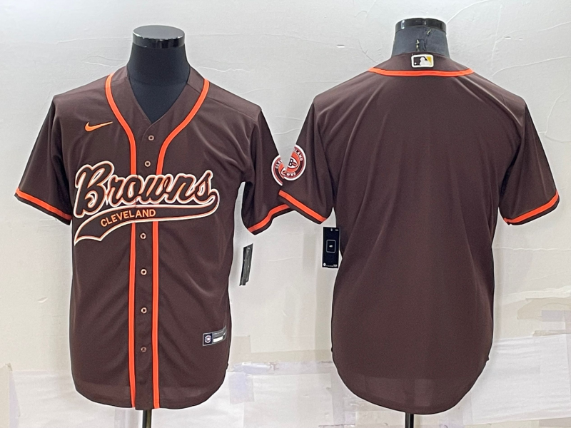 Mens Cleveland Browns Blank Brown Stitched Jersey