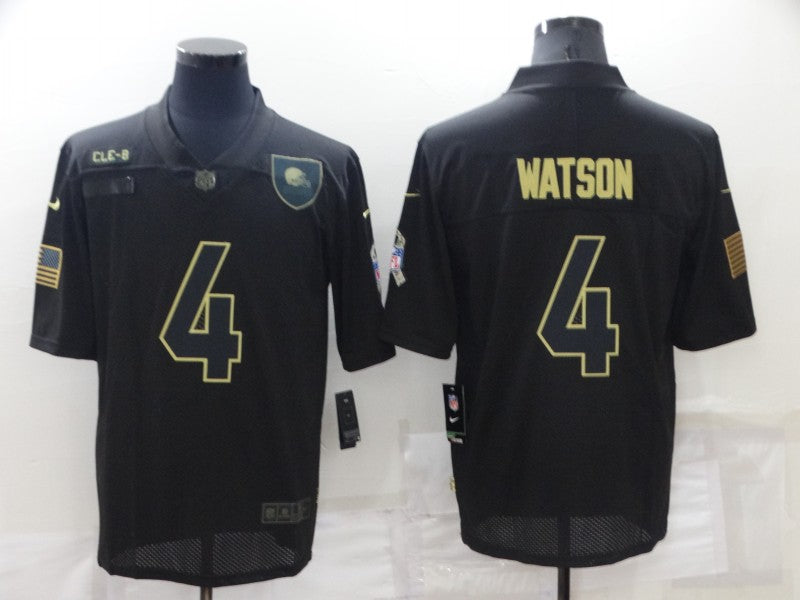 Mens Cleveland Browns #4 Deshaun Watson Black Salute To Service Limited Stitched Jersey