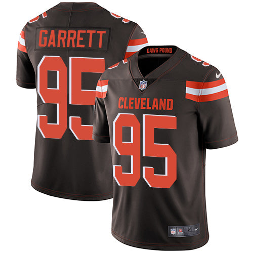 Mens Cleveland Browns #95 Myles Garrett Brown Vapor Untouchable Limited Stitched Jersey