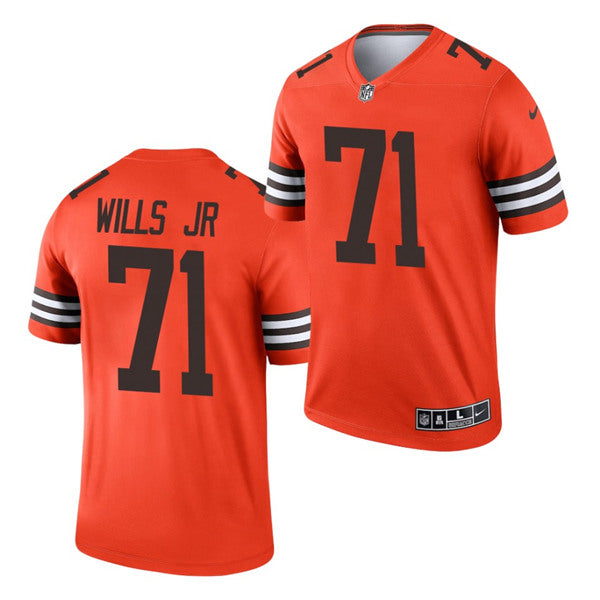 Mens Cleveland Browns #71 Jedrick Wills Jr Orange Inverted Legend Stitched Football Jersey