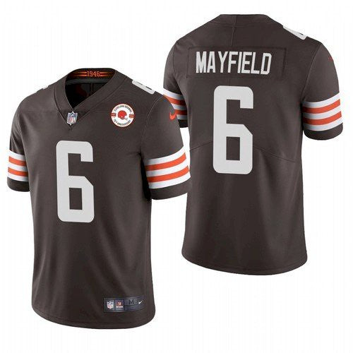 Mens Cleveland Browns #6 Baker Mayfield 2021 Brown 75th Anniversary Vapor Untouchable Limited Stitched NFL Jersey