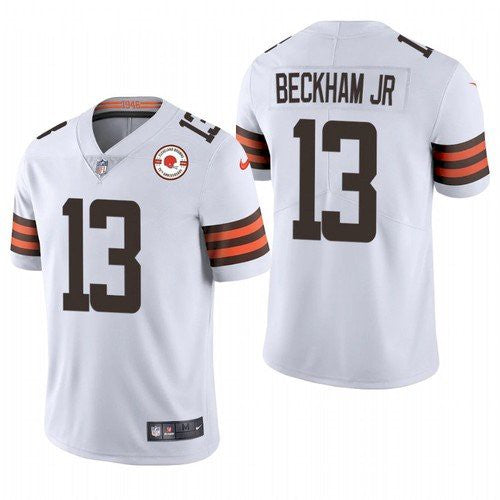 Mens Cleveland Browns #13 Odell Beckham Jr 2021 White 75th Anniversary Vapor Untouchable Limited Stitched NFL Jersey