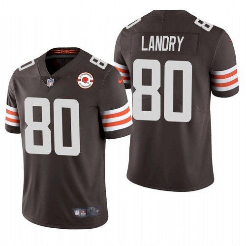 Mens Cleveland Browns #80 Jarvis Landry 2021 Brown 75th Anniversary Vapor Untouchable Limited Stitched NFL Jersey